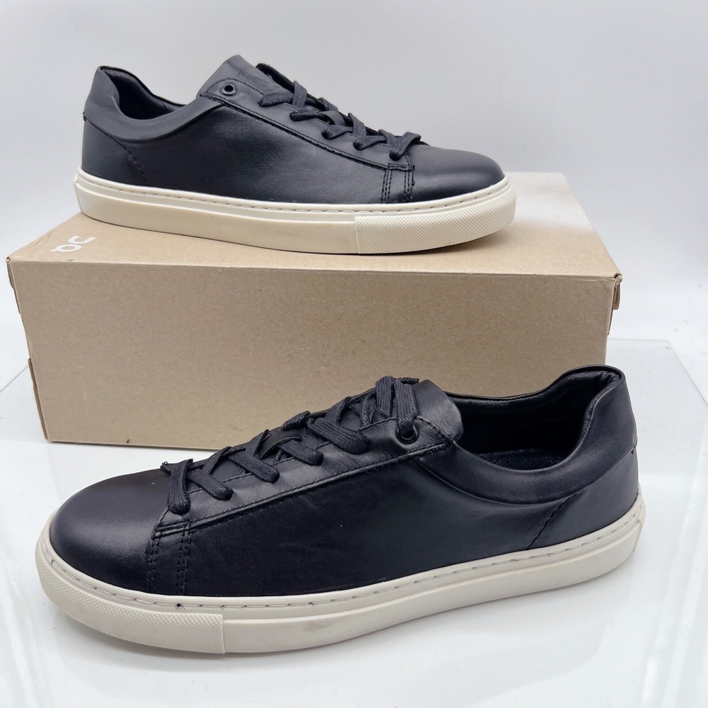 Bruno Magli Diego Sneakers Casual Shoes Black Leather Low Top Lace Up Mens US 10